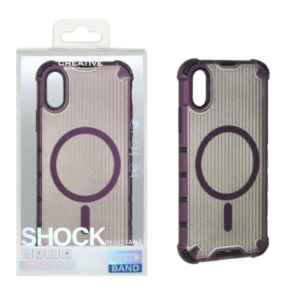 قاب کرکره ای Magsafe مات ایربگ دار Apple iPhone X / iPhone XS - بنفش