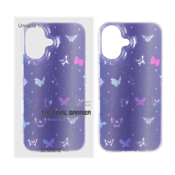 قاب Butterfly دور ژله ای هولوگرامی Apple iPhone 16 - طرح 20