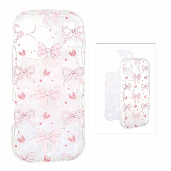 قاب کنگره ای ژله ای شفاف طرح دار با کاور ماربل Apple iPhone 17 Pro Max - کد 40