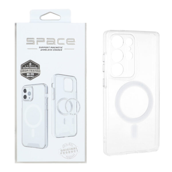 قاب اورجینال Space شفاف Magsafe مدل Samsung Galaxy S25 Ultra (پک دار)