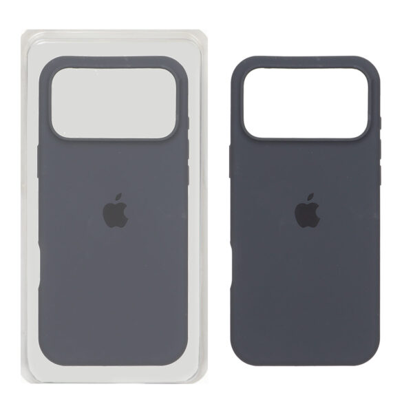 قاب سیلیکونی پاک کنی اورجینال Apple iPhone 17 Pro Max - خاکستری (پک اصلی)