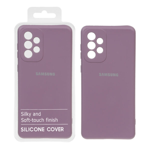 قاب نیو سیلیکون محافظ لنزدار Samsung Galaxy A73 - RFF - بادمجانی(پک دار)